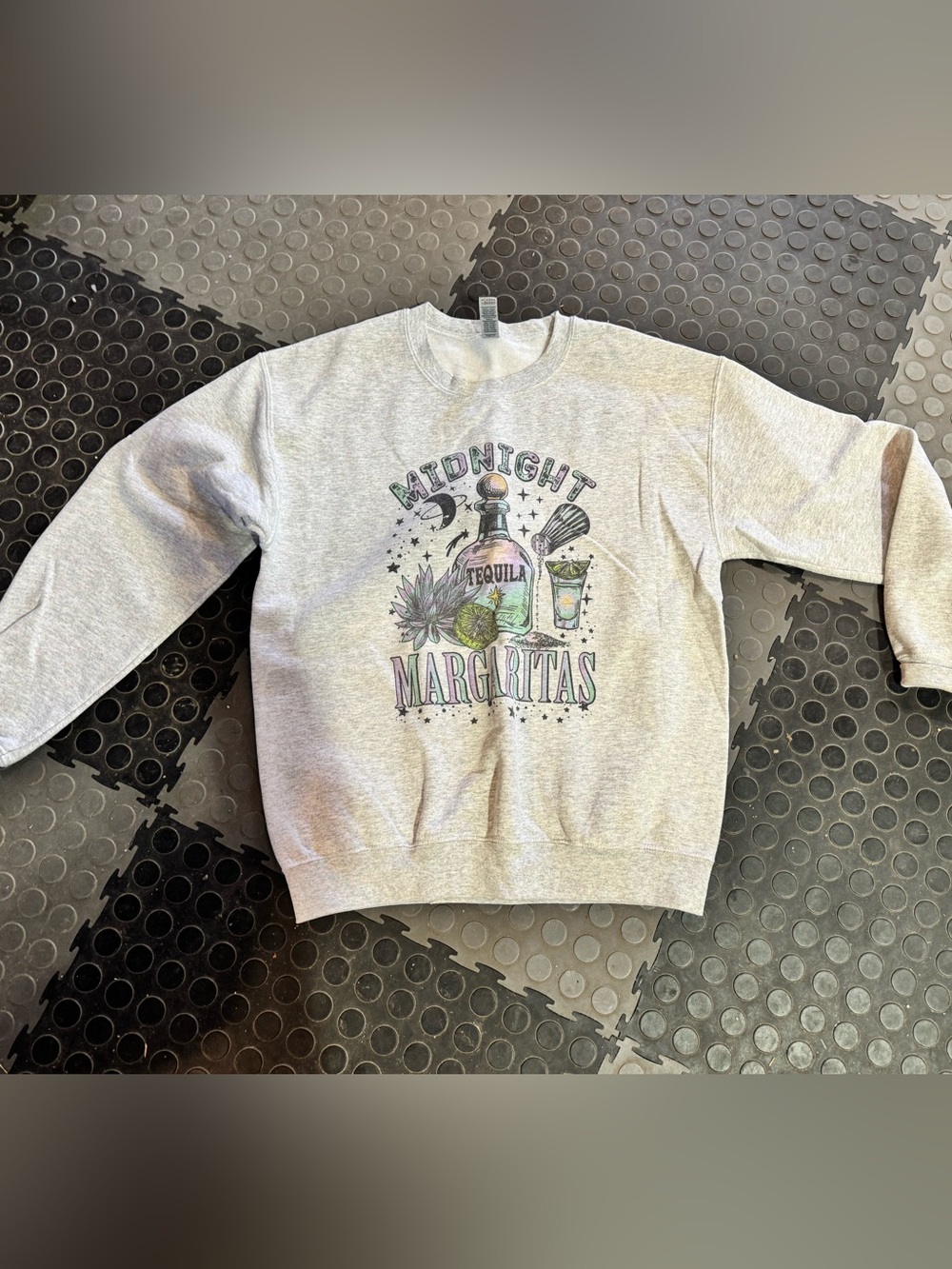 Gildan Gray "Midnight Margaritas" Graphic Sweatshirt
